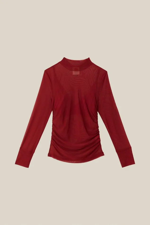 Women Blouses Farm Rio Burgundy Jersey Blouse