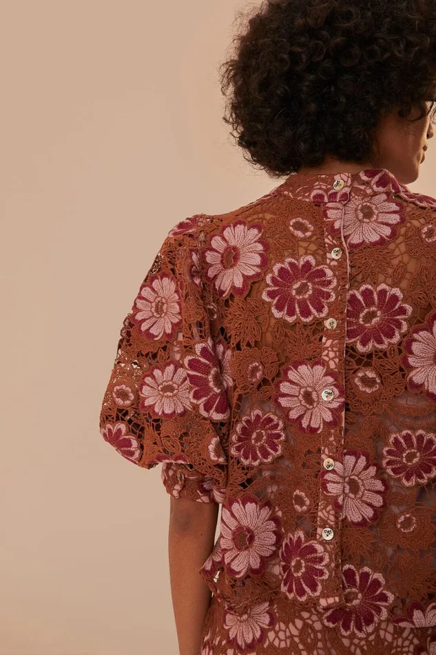 Women Blouses Farm Rio Gigi Tapestry Guipure Blouse