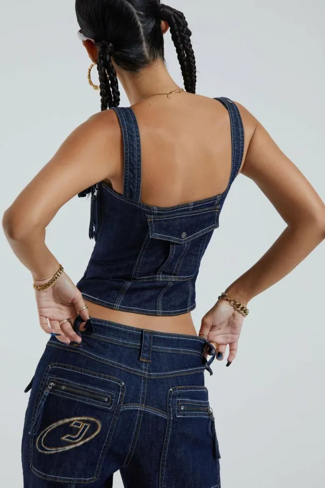Women Blue Cargo Corset Blue Jaded London Corsets