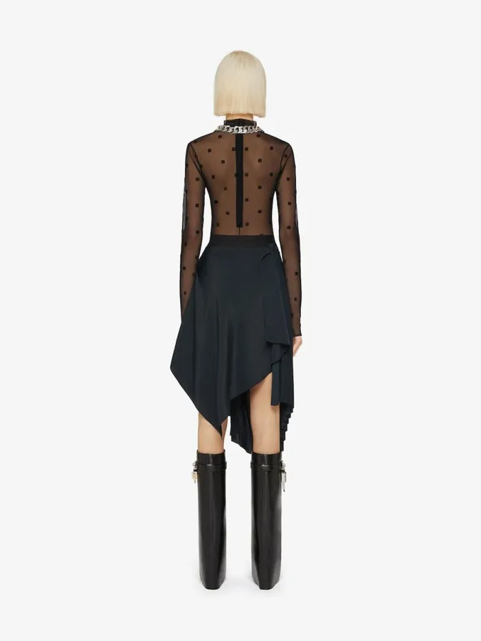 Women Bodysuits and Underwear Givenchy Bodysuit In 4G Tulle Black