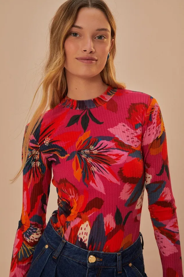 Women Bodysuits Farm Rio Colorful Flowers Bodysuit