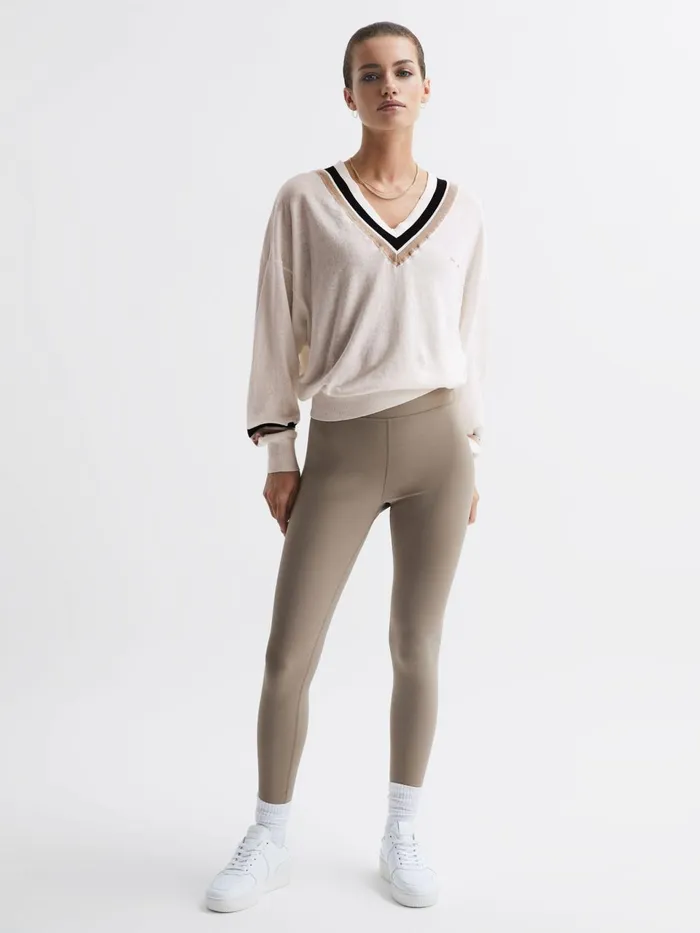 Women Bonita The Upside VNeck Jumper White Reiss Knitwear