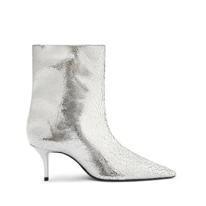 Women Booties Schutz Shoes Frances Bootie Silver