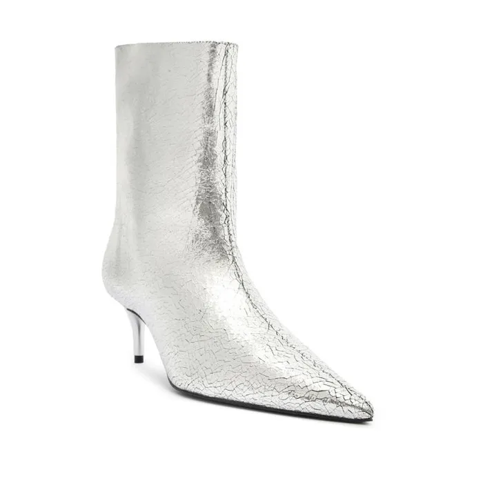 Women Booties Schutz Shoes Frances Bootie Silver