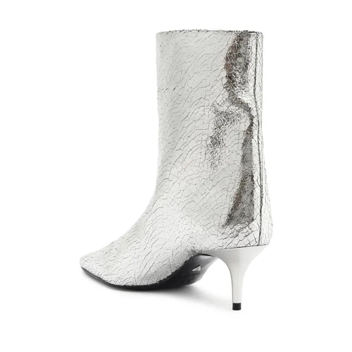 Women Booties Schutz Shoes Frances Bootie Silver