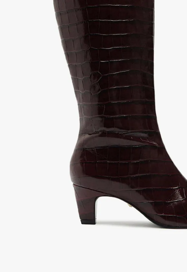 Women Boots Schutz Shoes Dellia Up Boot Cherry Wine
