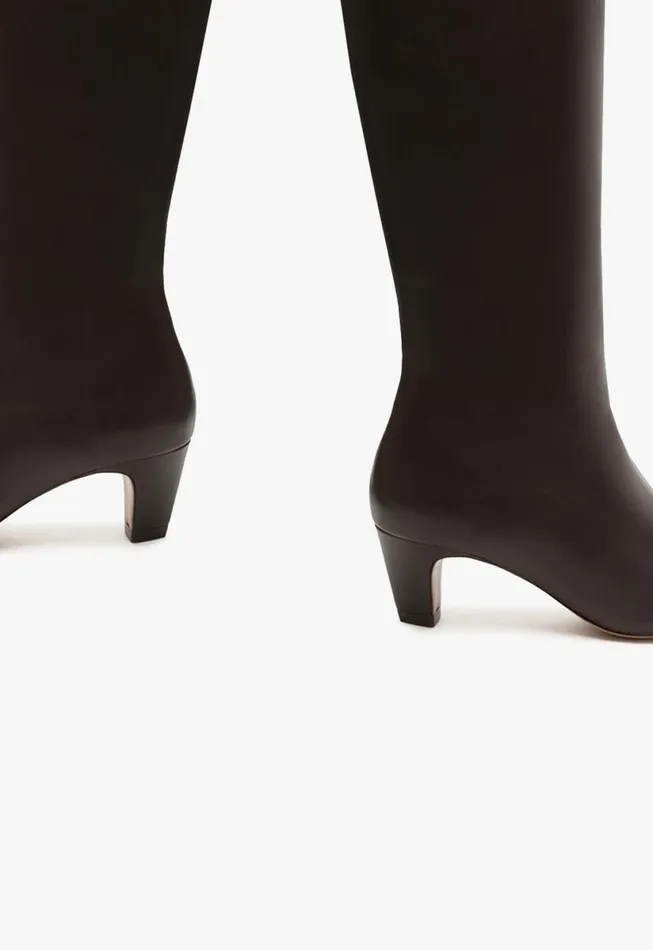 Women Boots Schutz Shoes Dellia Up Leather Boot Dark Chocolate