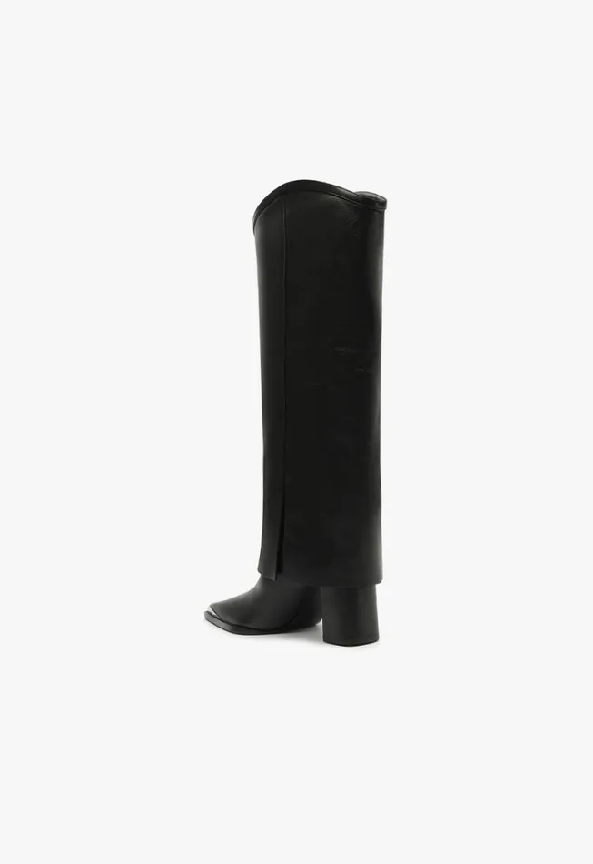 Women Boots Schutz Shoes Raffaela Cloak Eyelets Boot Black