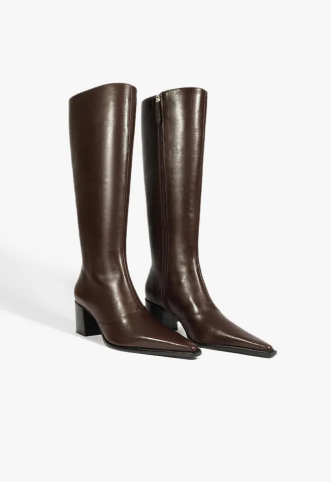 Women Boots Schutz Shoes Raffaela Up Mid Boot Dark Brown