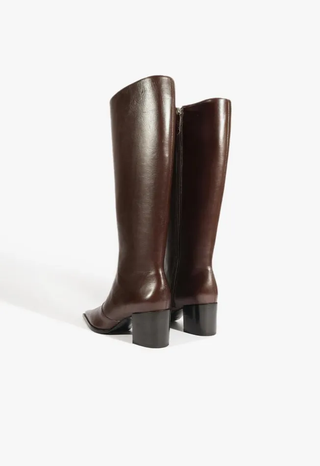 Women Boots Schutz Shoes Raffaela Up Mid Boot Dark Brown