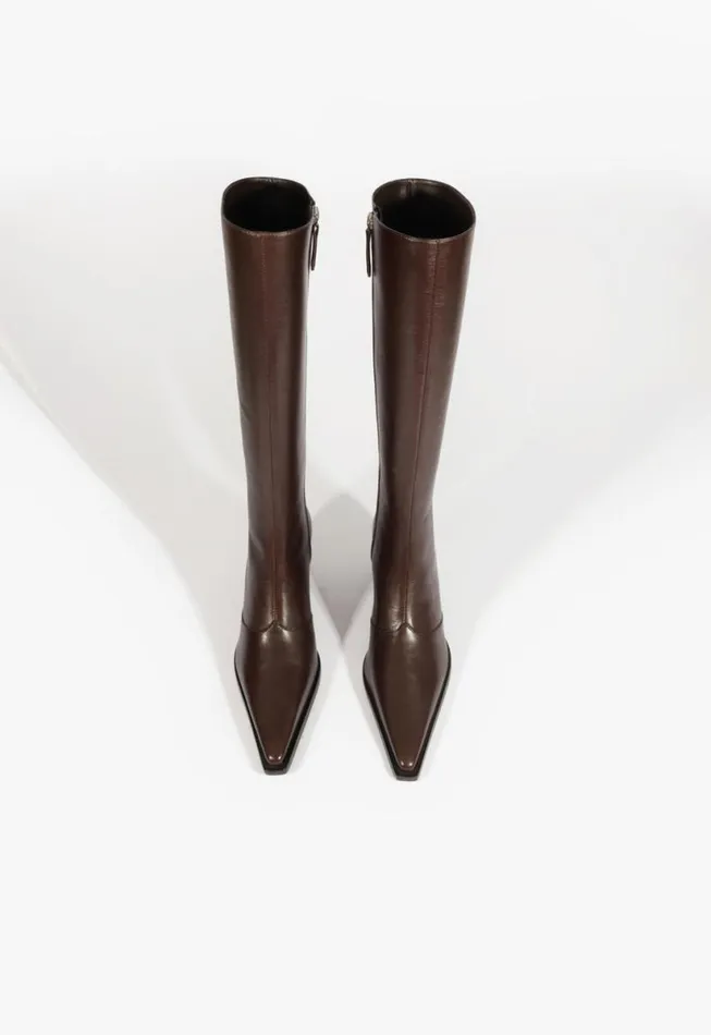 Women Boots Schutz Shoes Raffaela Up Mid Boot Dark Brown