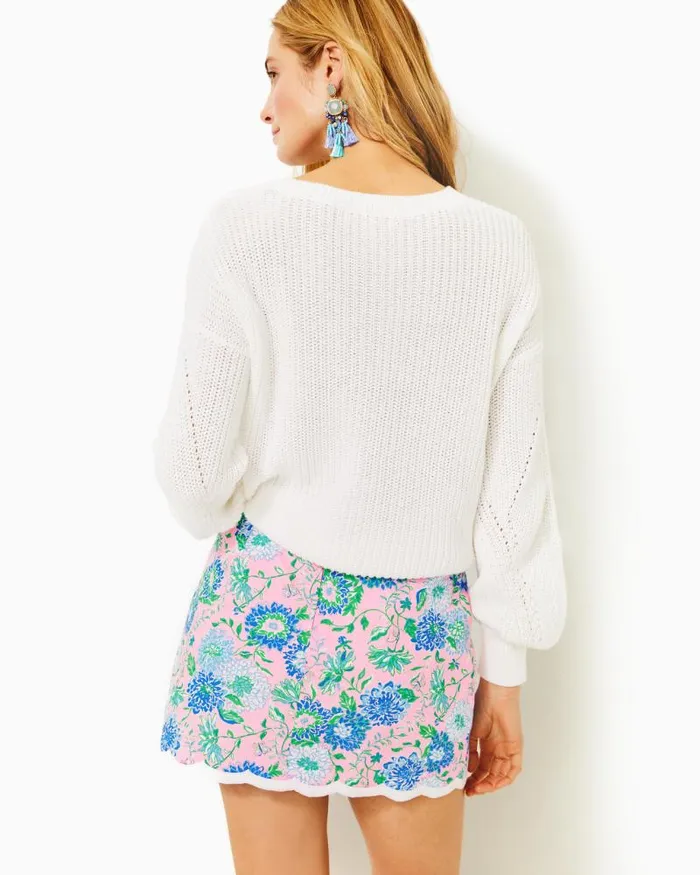 Women Bottoms Lilly Pulitzer Michelina Mini Skort Spearmint Oversized Kiss My Tulips