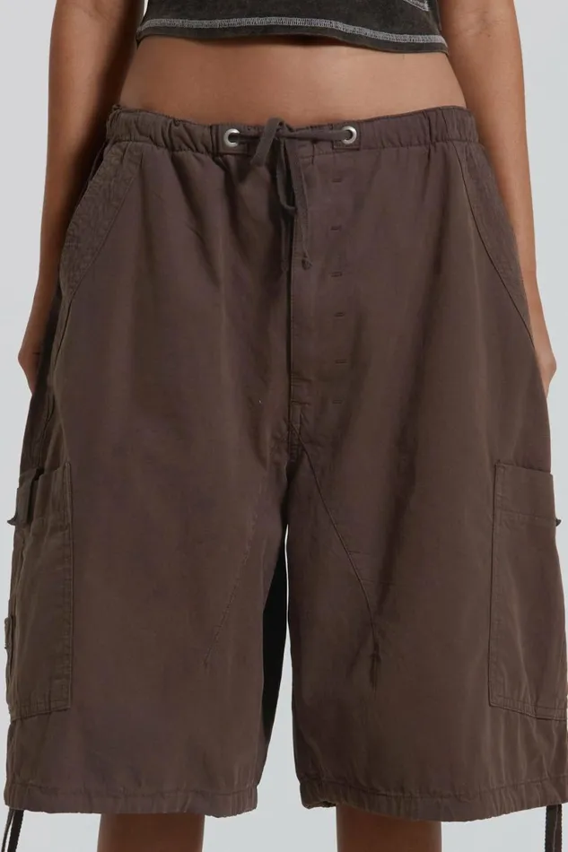 Women Brown Parachute Cargo Shorts Brown Jaded London Parachute Pants Women Brown Parachute Cargo Shorts Brown Jaded London Parachute Pants