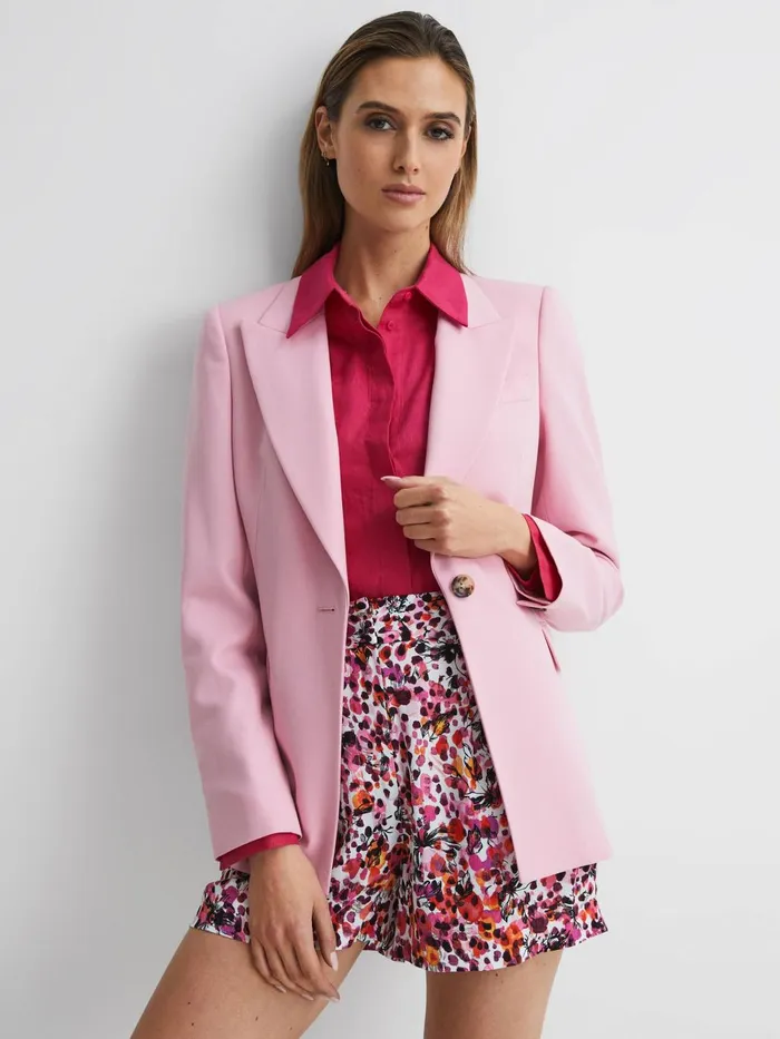 Women Cammie Oversized Linen Shirt Fuschia Reiss Tops