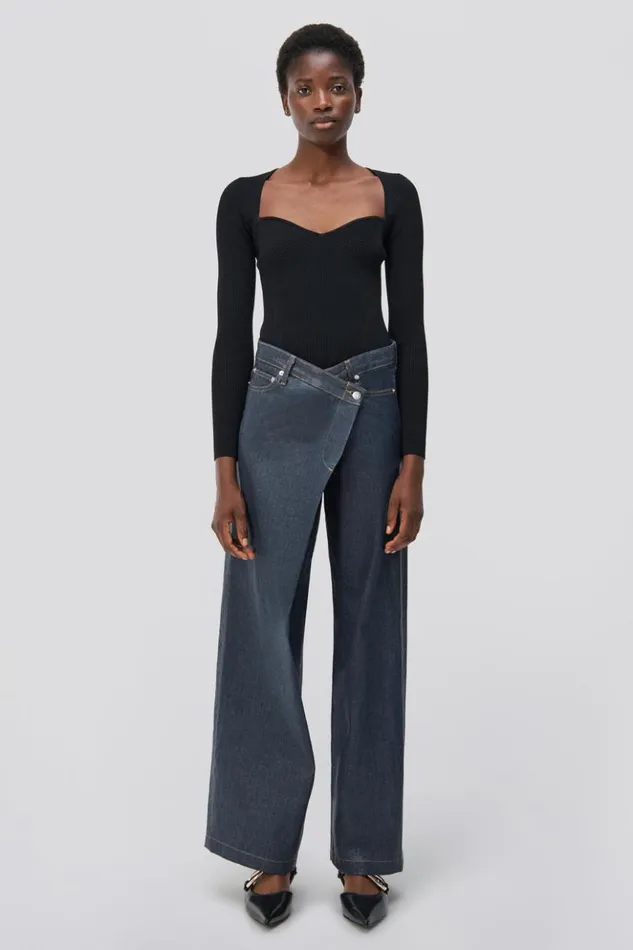 Women Casey Denim Coated Indigo Jonathan Simkhai Pants and Bottoms