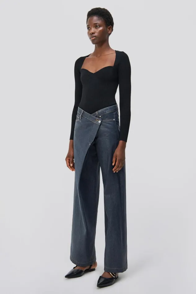 Women Casey Denim Coated Indigo Jonathan Simkhai Pants and Bottoms