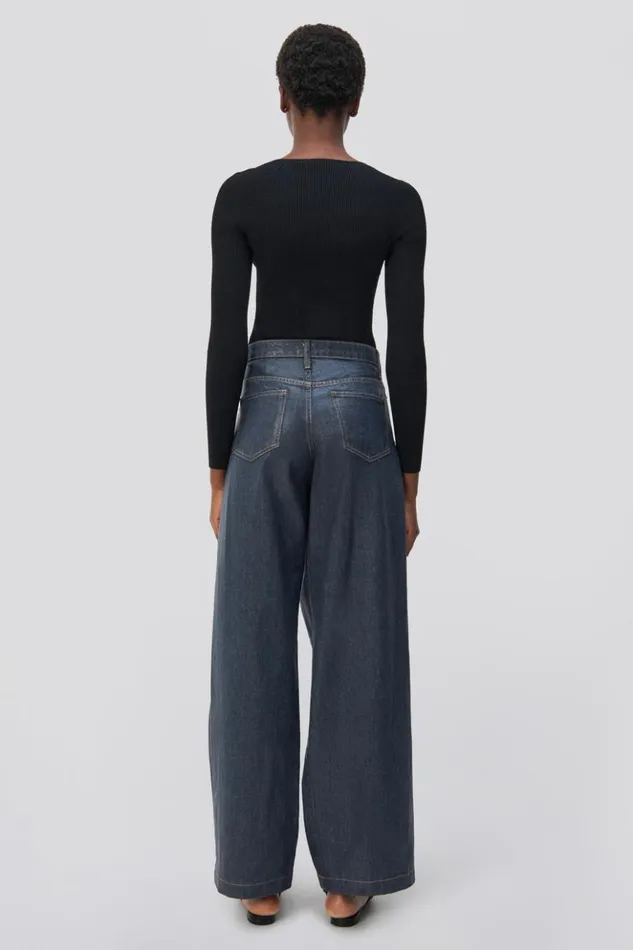 Women Casey Denim Coated Indigo Jonathan Simkhai Pants and Bottoms