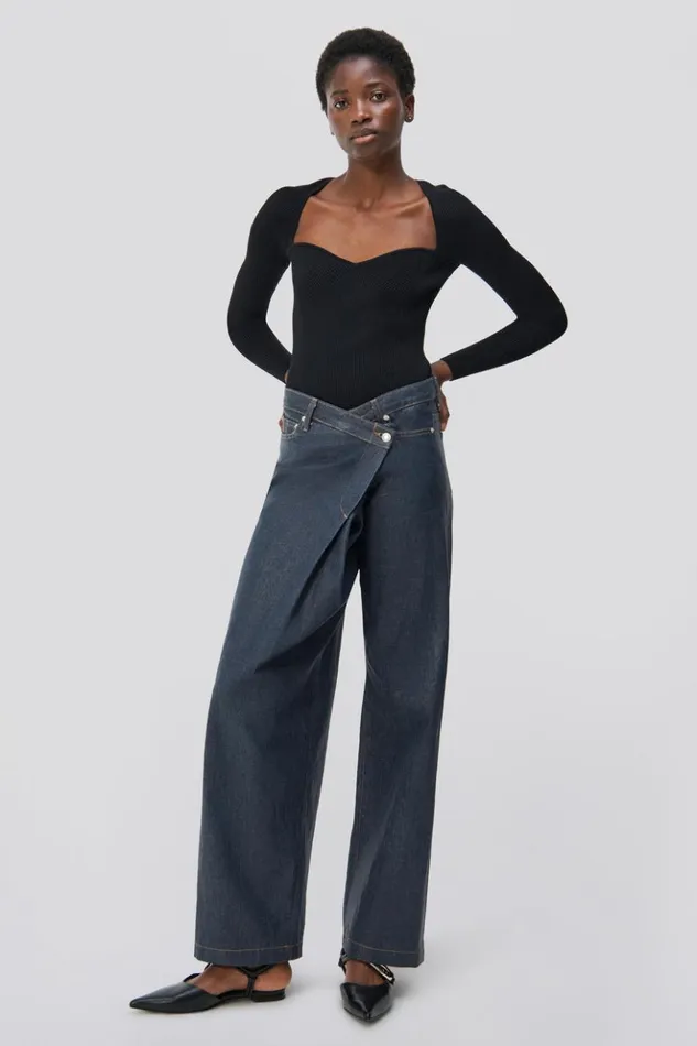 Women Casey Denim Coated Indigo Jonathan Simkhai Pants and Bottoms