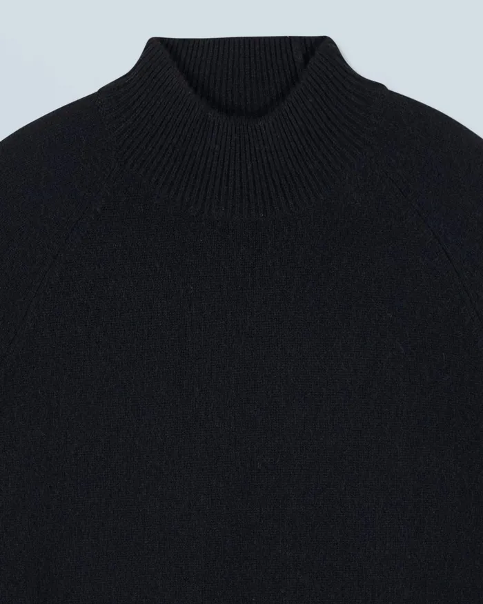 Women Cashmere Sweaters From Future Lightweight Mock Neck Sweater Black