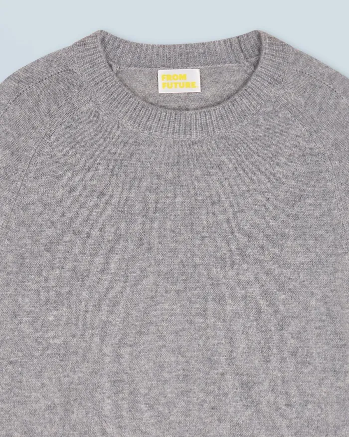 Women Cashmere Sweaters From Future Lightweight Oversized Crewneck Sweater Dark Heather Gray