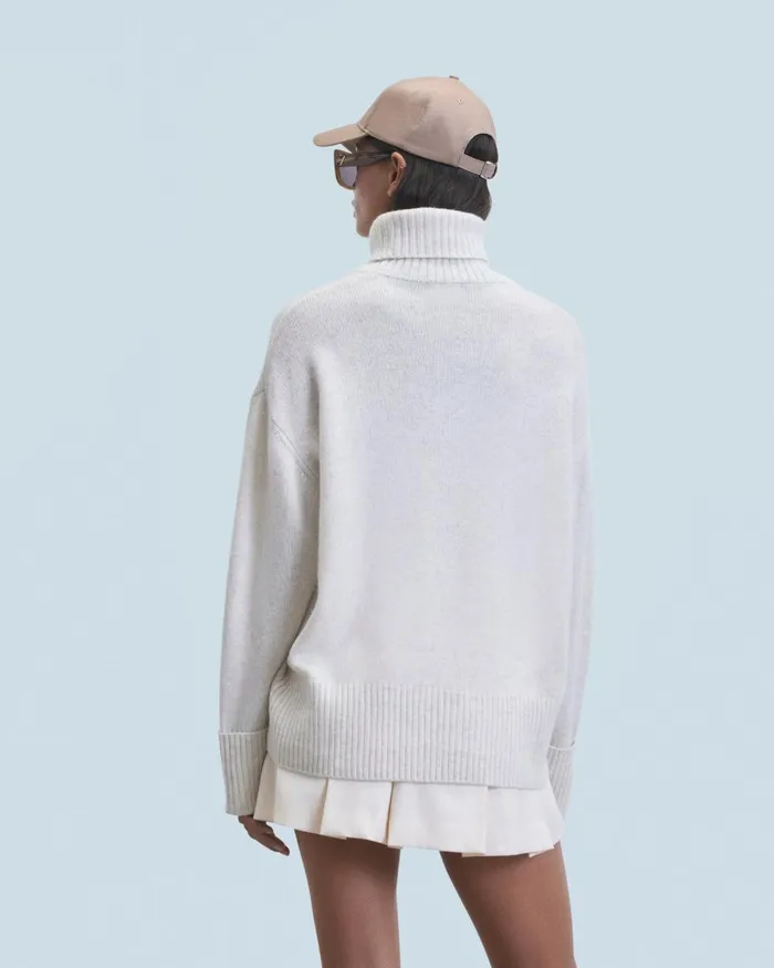 Women Cashmere Sweaters From Future Turtleneck Sweater Heathered Ecru