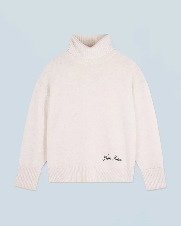 Women Cashmere Sweaters From Future Turtleneck Sweater Heathered Ecru