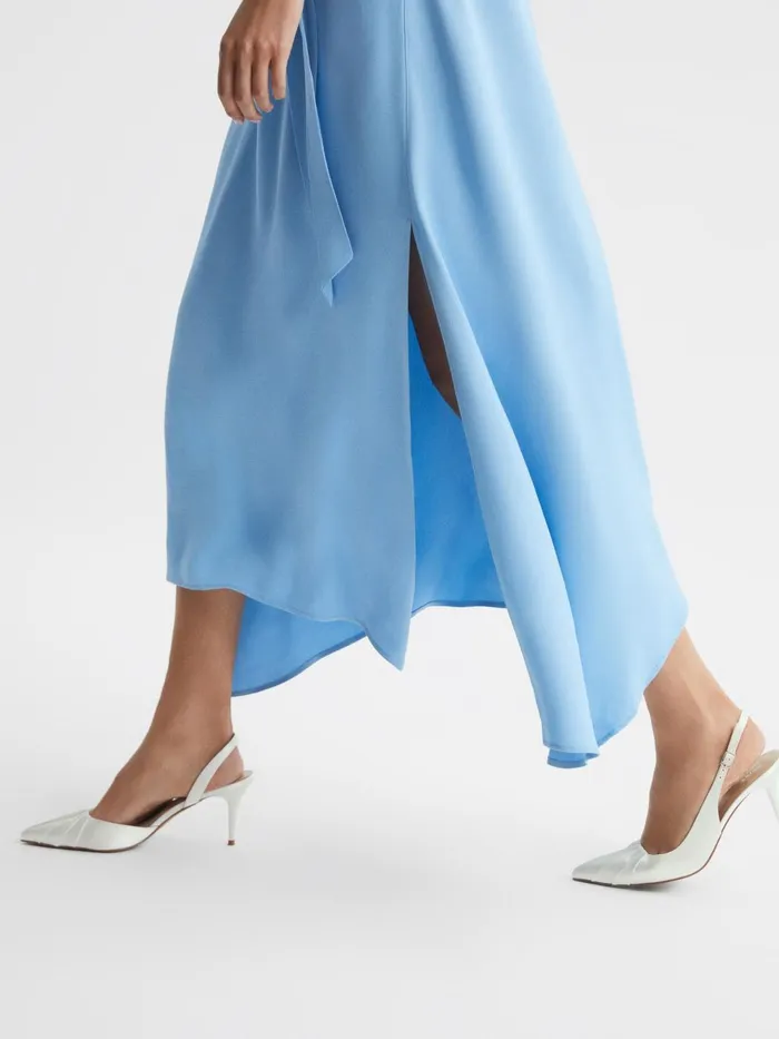 Women Cecily Pointed Court Shoes Off White Reiss Heels