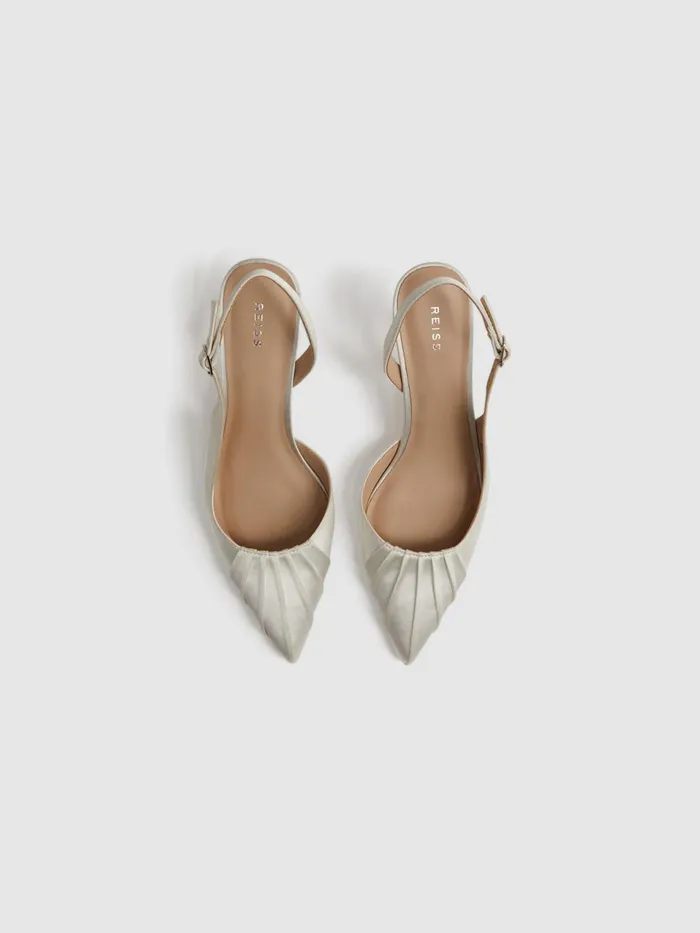 Women Cecily Pointed Court Shoes Off White Reiss Heels