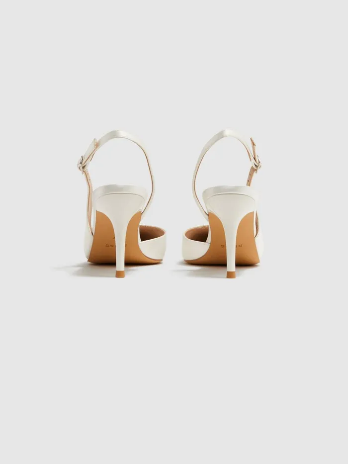 Women Cecily Pointed Court Shoes Off White Reiss Heels