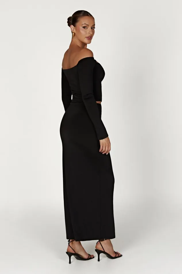 Women Ceri Maxi Twist Skirt 8211 Black Black Meshki Skirts