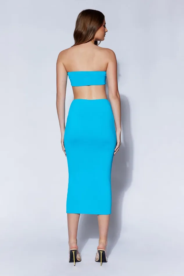 Women Charley Midi Skirt 8211 Cyan Blue Cyanblue Meshki Skirts Women Charley Midi Skirt 8211 Cyan Blue Cyanblue Meshki Skirts