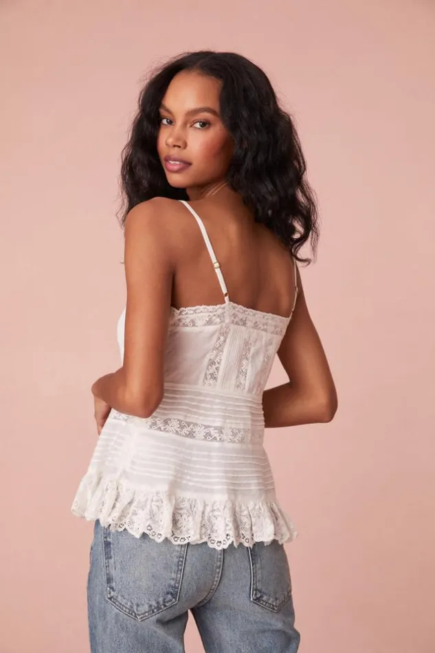 Women Charlieann Cami Top Bright White LoveShackFancy Tops