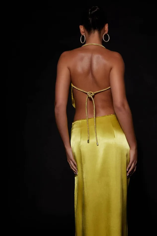 Women Christie Diamante Rope Maxi Skirt 8211 Chartreuse Chartreuse Meshki Skirts Women Christie Diamante Rope Maxi Skirt 8211 Chartreuse Chartreuse Meshki Skirts