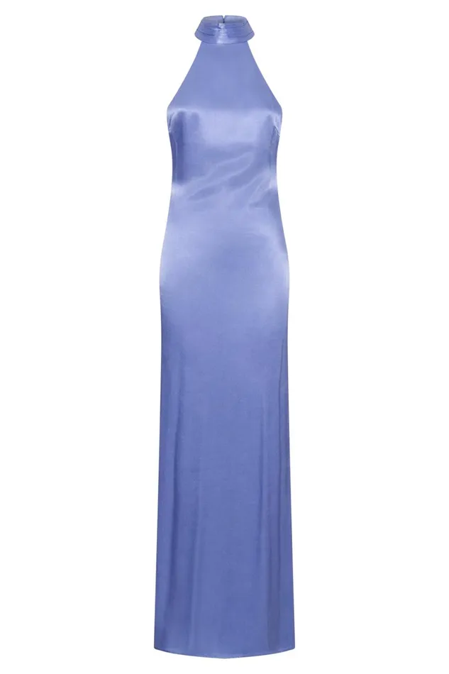 Women Claire Satin Drape Back Maxi Dress 8211 Lavender Lavender Meshki Maxi Dresses