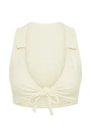 Women Clarita Recycled Tie Up Bikini Top 8211 Ivory Ivory Meshki Bikini Tops