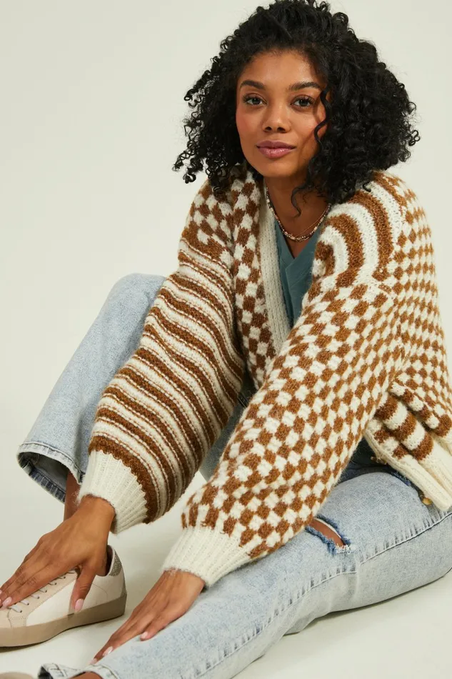 Women Claudia Checkered Cardigan Cardigans Altar8217d State