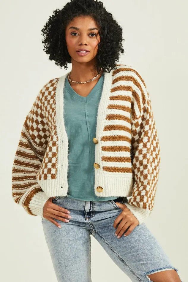Women Claudia Checkered Cardigan Cardigans Altar8217d State