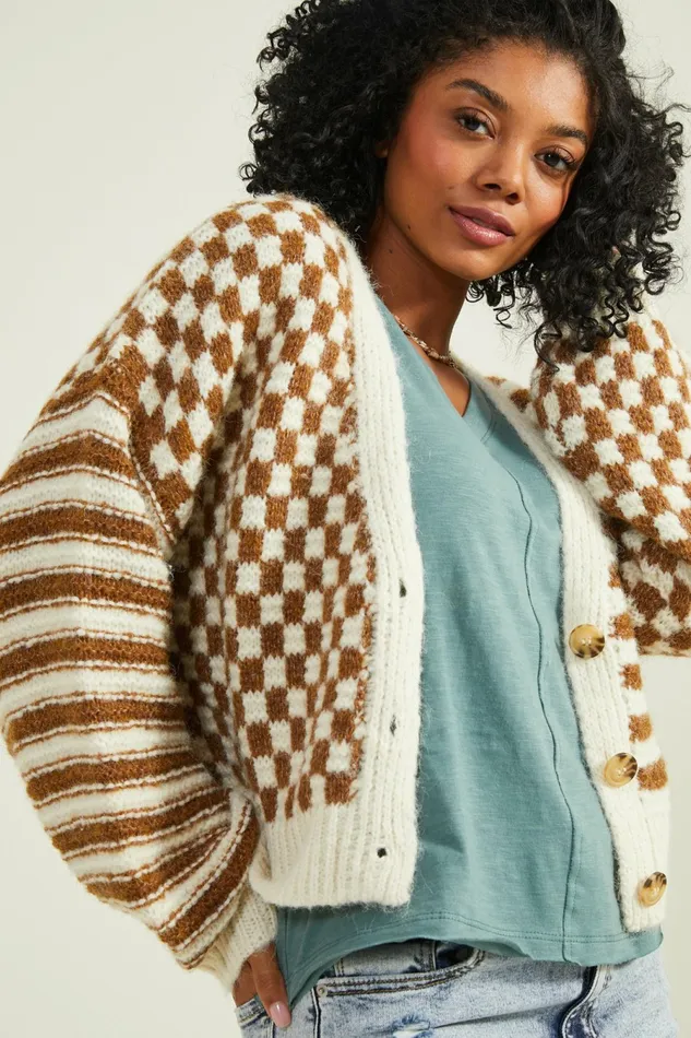 Women Claudia Checkered Cardigan Cardigans Altar8217d State