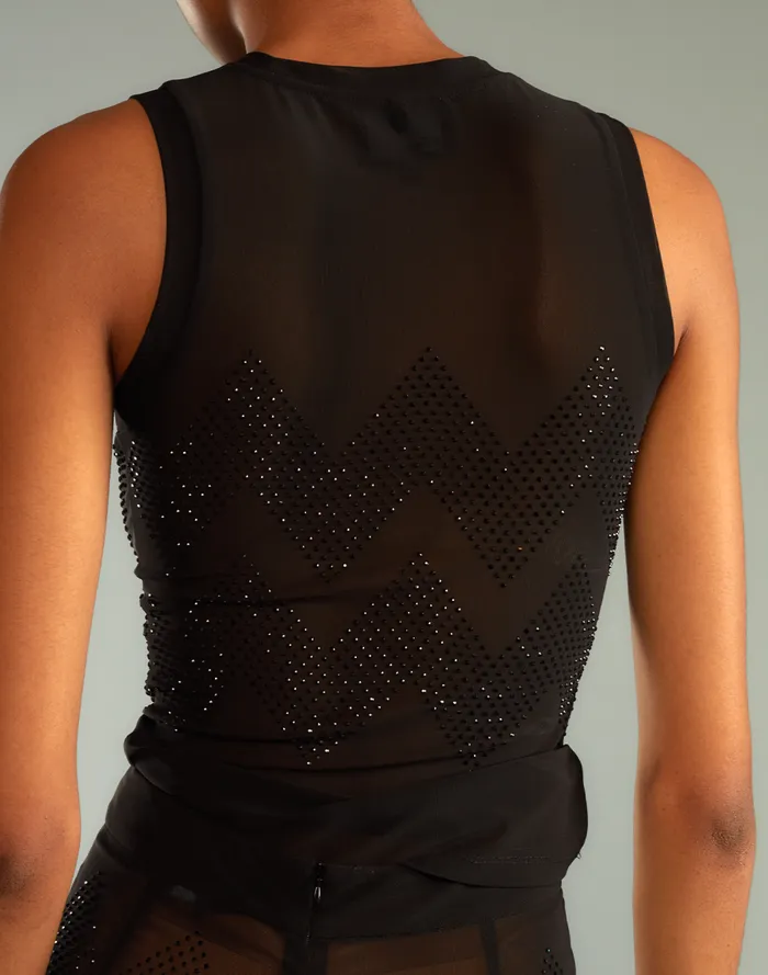 Women CLOTHING Cynthia Rowley Amelia Crystal Mesh Top