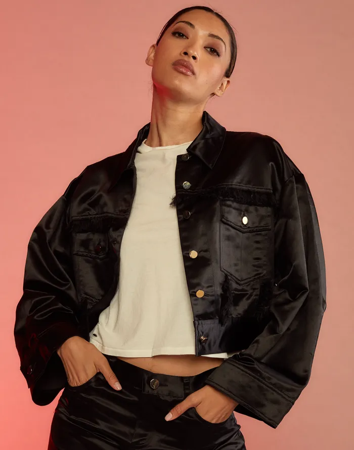 Women CLOTHING Cynthia Rowley Freya Satin Jacket