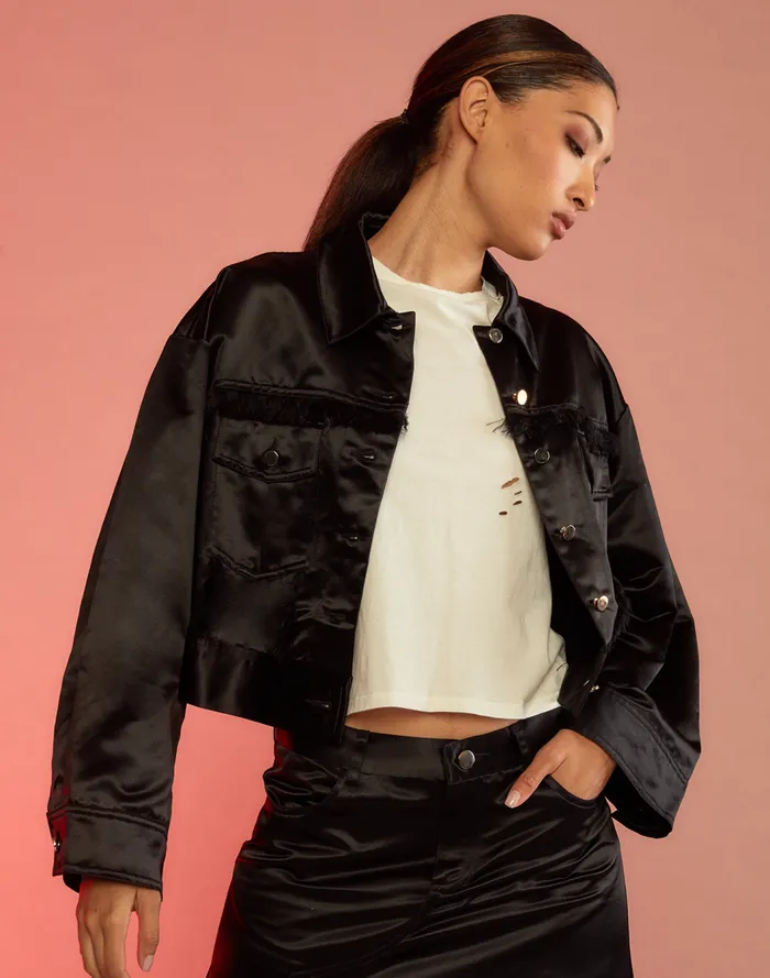 Women CLOTHING Cynthia Rowley Freya Satin Jacket