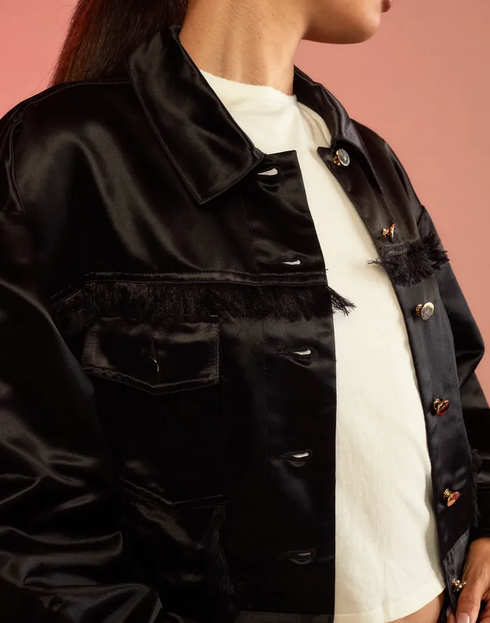 Women CLOTHING Cynthia Rowley Freya Satin Jacket
