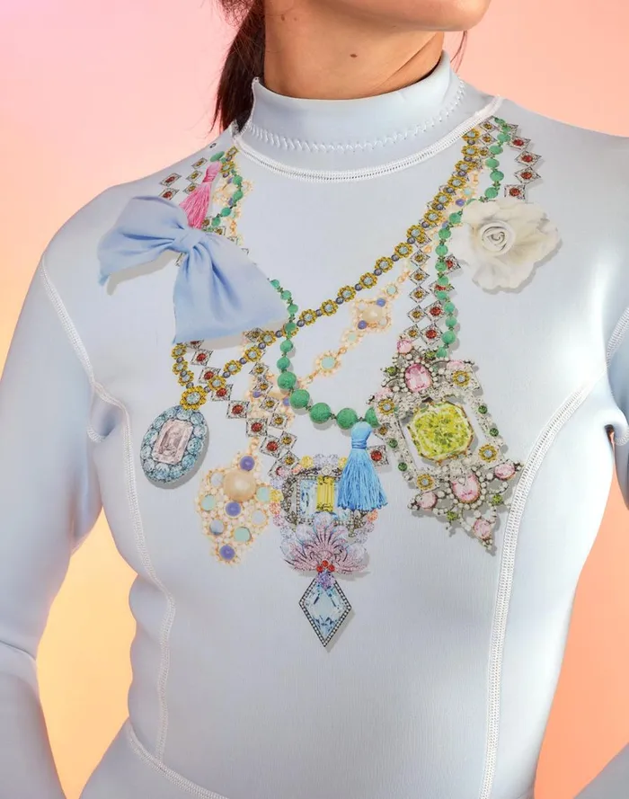 Women CLOTHING Cynthia Rowley Jewel Necklace Wetsuit