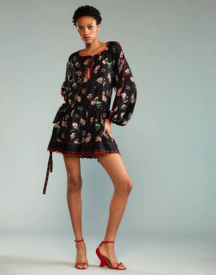 Women CLOTHING Cynthia Rowley Midnight Garden Mini Dress