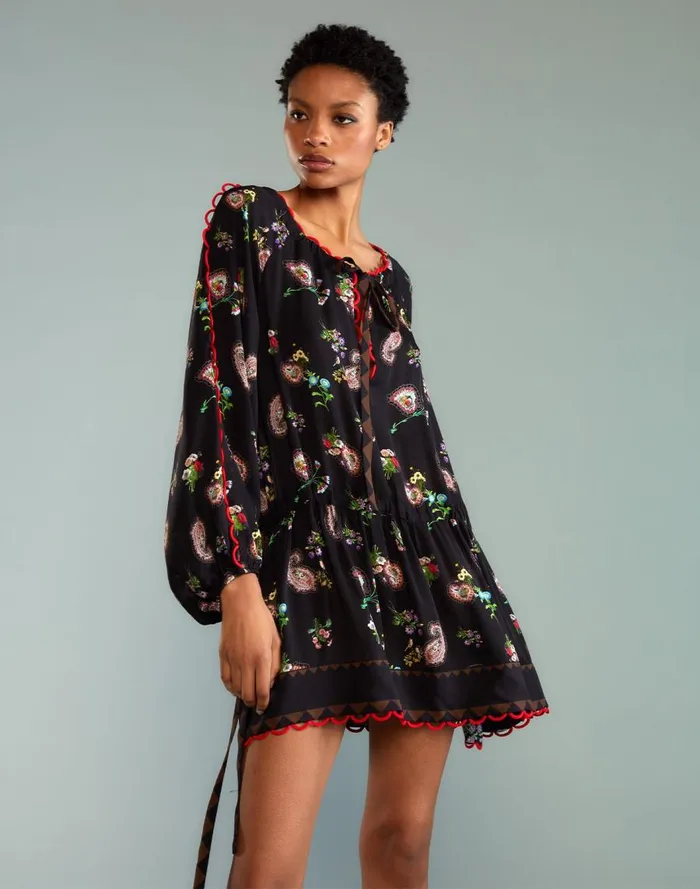 Women CLOTHING Cynthia Rowley Midnight Garden Mini Dress