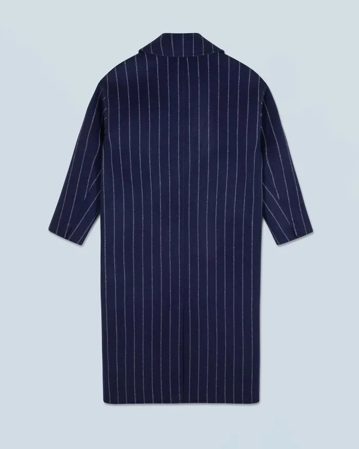 Women Coats and Jackets From Future Outerwear Coat With Pockets Rayures Navy