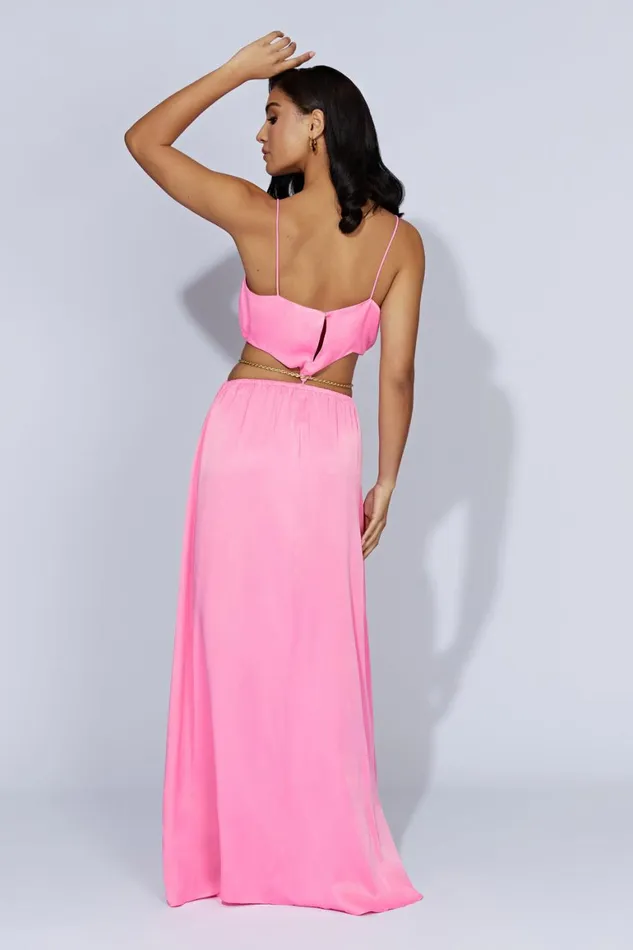 Women Colette Chain Maxi Dress 8211 Bubblegum Pink Bubblegumpink Meshki Bachelorette