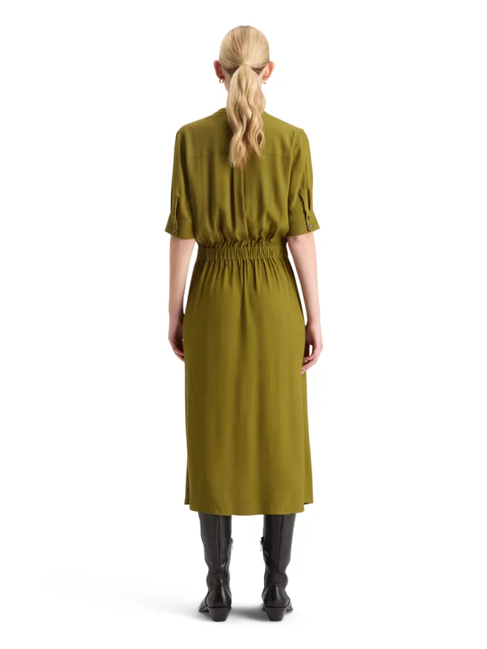 Women CREPE MIDI DRESS WITH CHEST POCKETS Evening Black Scotch and Soda Dresses and Jumpsuits