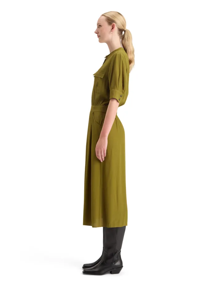 Women CREPE MIDI DRESS WITH CHEST POCKETS Evening Black Scotch and Soda Dresses and Jumpsuits
