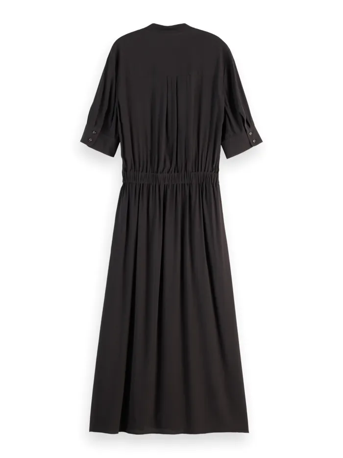 Women CREPE MIDI DRESS WITH CHEST POCKETS Evening Black Scotch and Soda Dresses and Jumpsuits